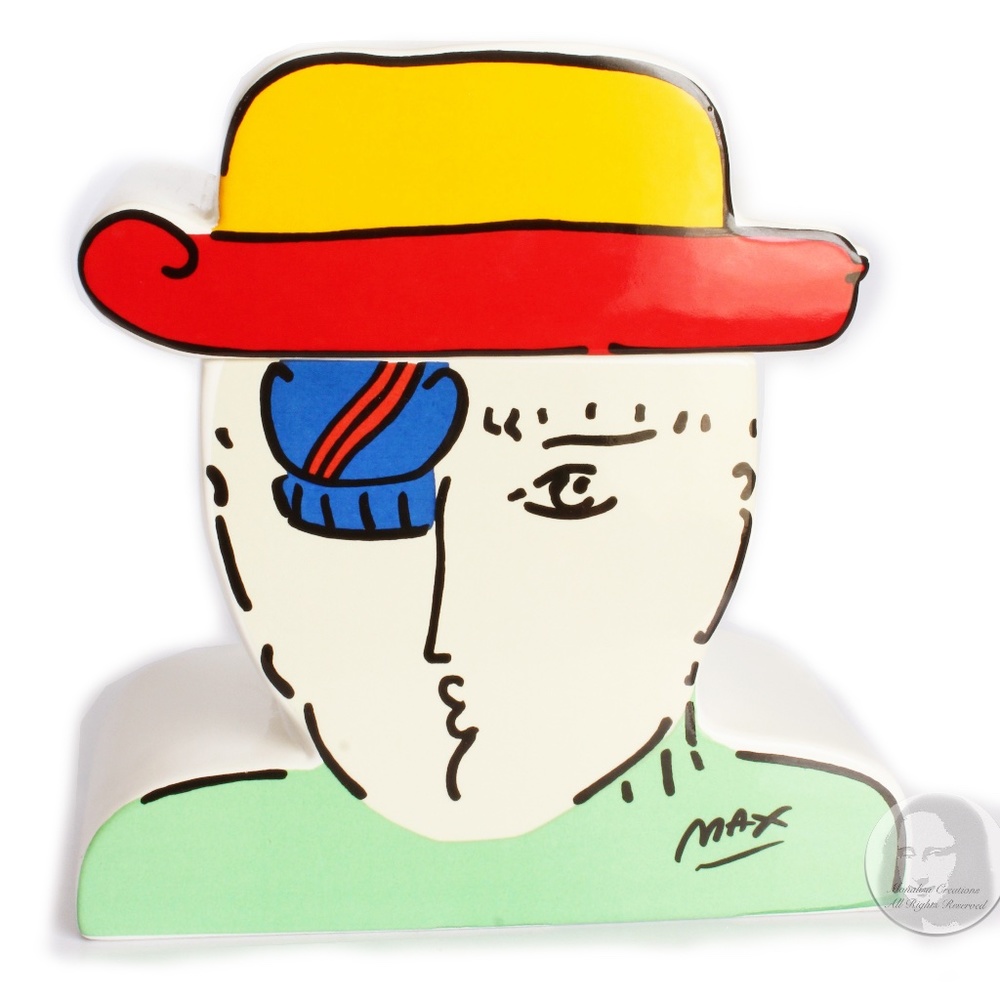 Peter Max Zero Man Cookie Jar Ceramic Vintage 1989 Pop Art Psychedelic Rare